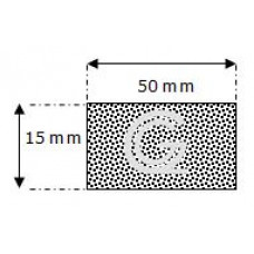 Rechthoekig mosrubber snoer | 15 x 50 mm | rol 25 meter